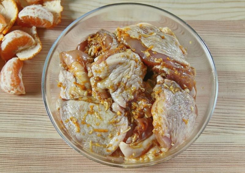 рецепт куриных бёдрышек в мандаринах
